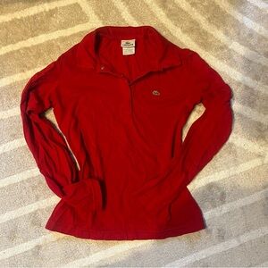 Lacoste Women's Red Long Sleeve Top